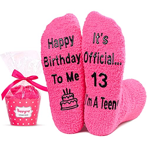 Unique 13th Birthday Gifts for 13 Year Old Girl, Funny 13th Birthday Socks, Crazy Silly Gift Idea for Sisters, Daughters, Friends, Birthday Gift for